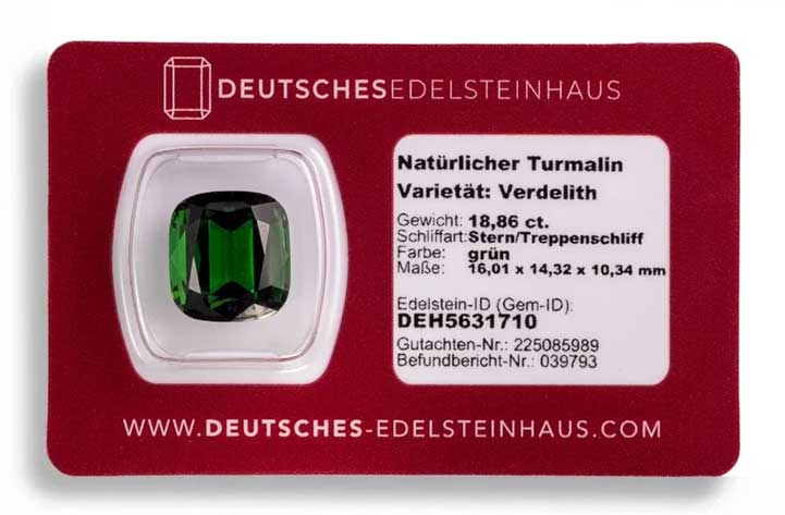 Edelstein Gr&uuml;ner Tourmalin