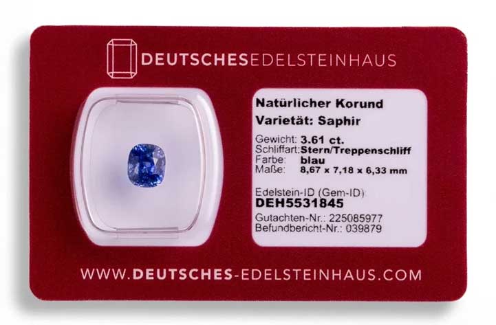 Edelstein Blauer Saphir